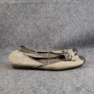 Sam & Libby Shoes Womens 7 Ballet Flats Slip On Cap Toe Fashion Casual Metallic